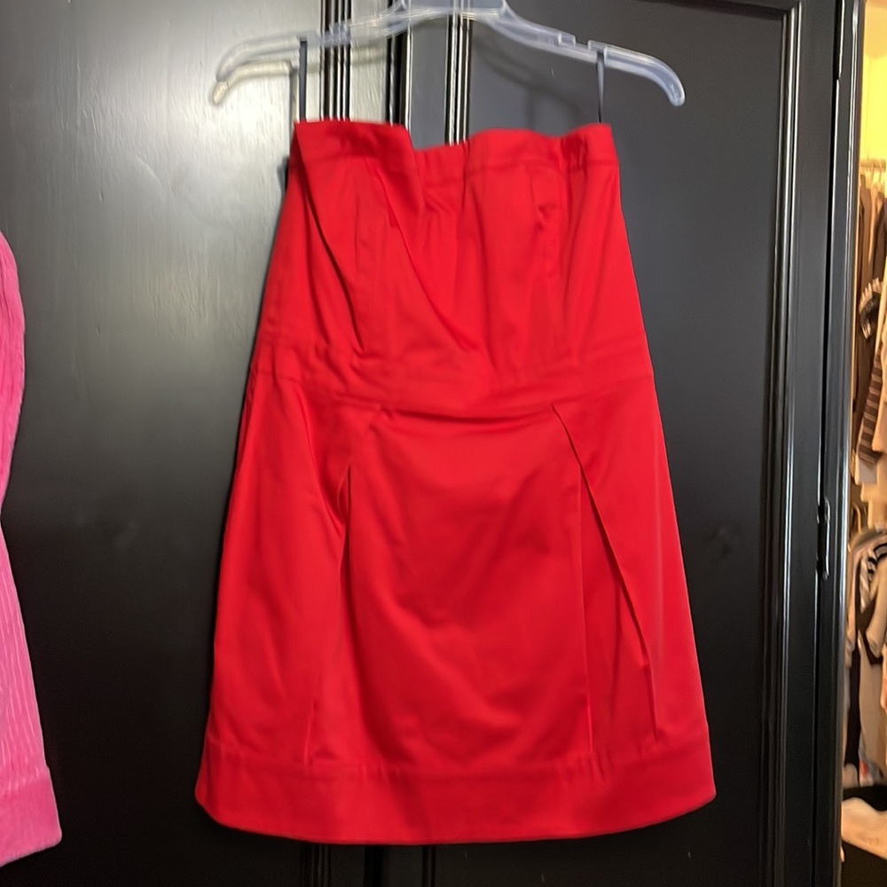French Connection red strapless mini dress